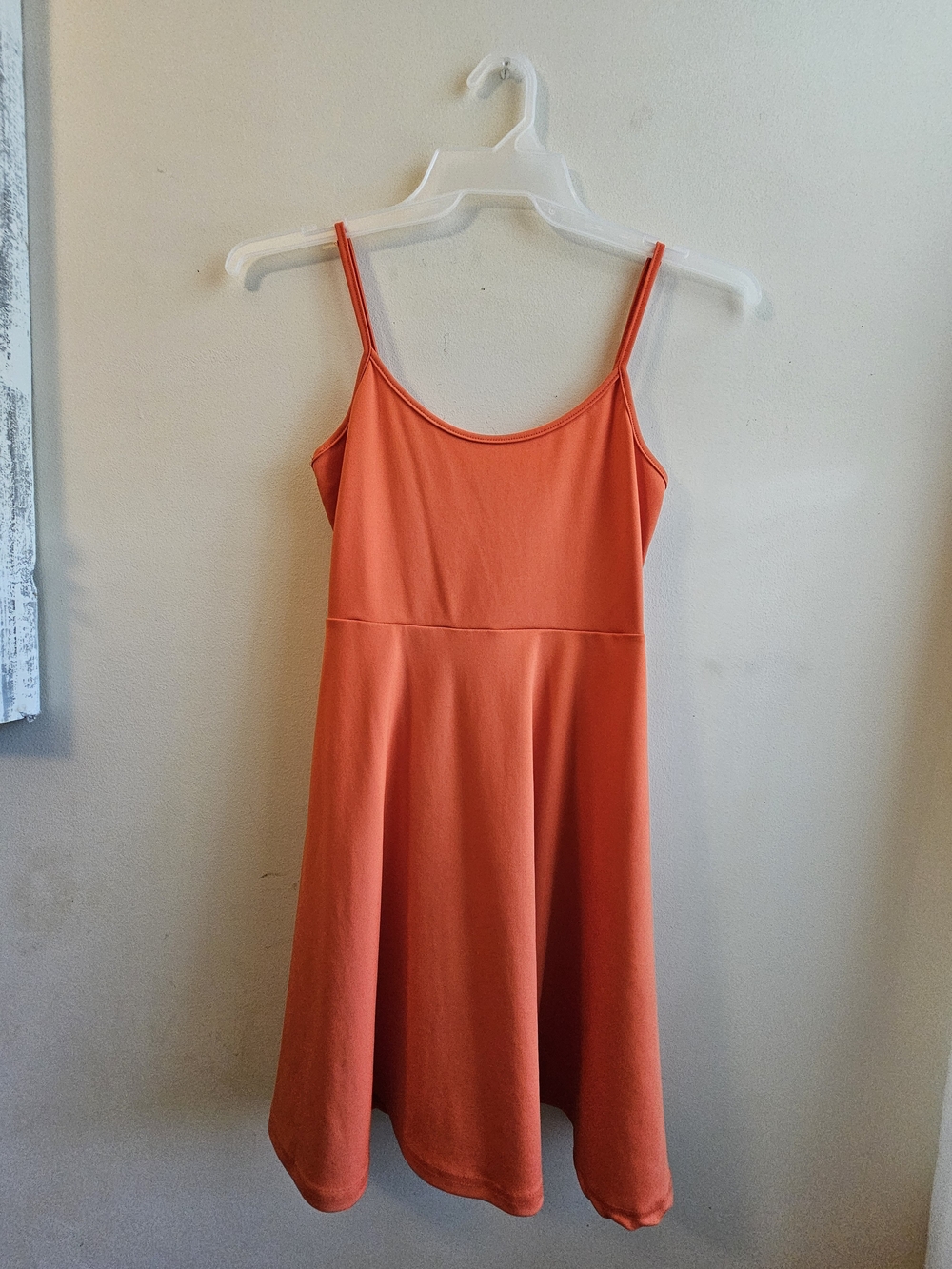 SHEIN Coral-Orange Spaghetti Strap Mini Dress